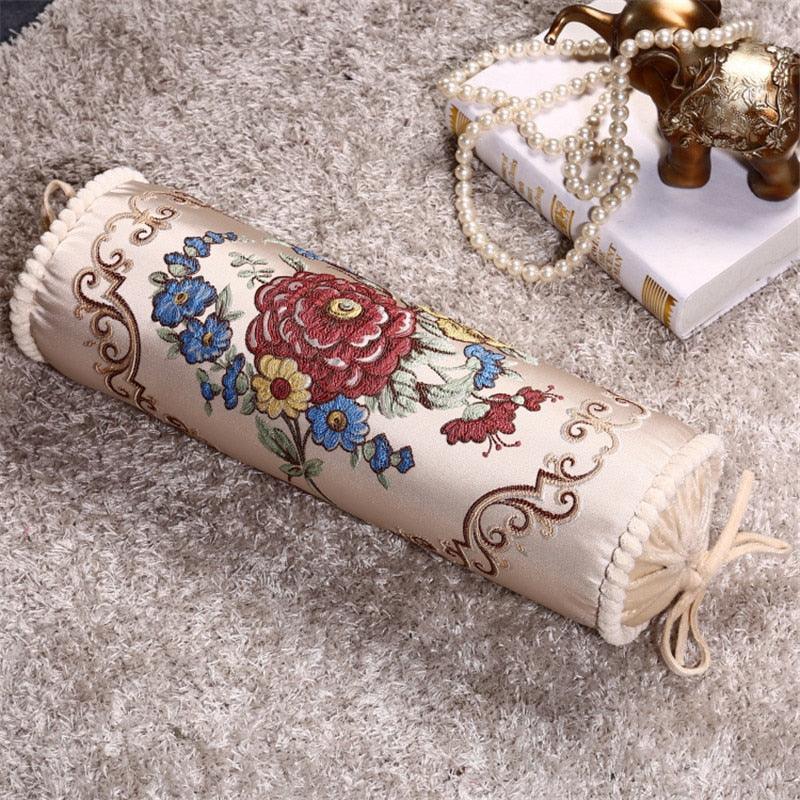 New Classical Luxury Cylindrical Cotton And Linen Pillow Roll Cushion Sofa Throw Polyester Cotton Linen Pillowcase Sofa Cushion Cover Backrest Home Chair Modern Colorful Design 15X50CM Stevvex