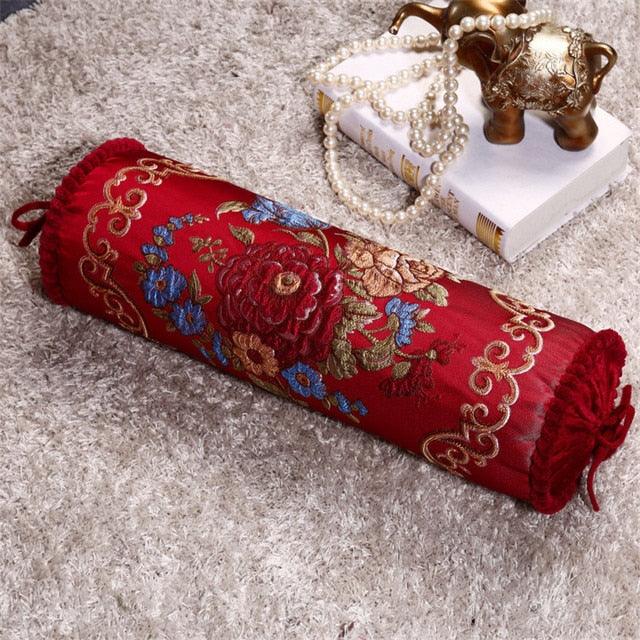 New Classical Luxury Cylindrical Cotton And Linen Pillow Roll Cushion Sofa Throw Polyester Cotton Linen Pillowcase Sofa Cushion Cover Backrest Home Chair Modern Colorful Design 15X50CM Stevvex
