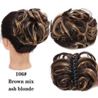 New Claw Chignon Curly Hair Bands Messy Bun Hairpieces for Women Scrunchy Natural Fake False Hair Heat Resistant Fiber Black Clip in Hair Extension For Volumized Hair Buns For Girls Stevvex