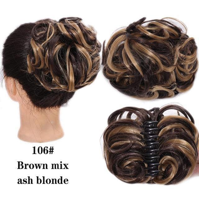 New Claw Chignon Curly Hair Bands Messy Bun Hairpieces for Women Scrunchy Natural Fake False Hair Heat Resistant Fiber Black Clip in Hair Extension For Volumized Hair Buns For Girls Stevvex