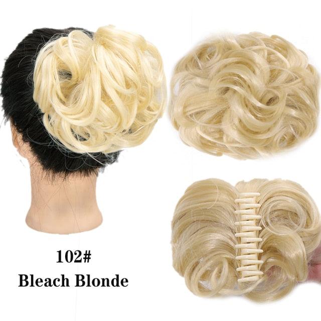 New Claw Chignon Curly Hair Bands Messy Bun Hairpieces for Women Scrunchy Natural Fake False Hair Heat Resistant Fiber Black Clip in Hair Extension For Volumized Hair Buns For Girls Stevvex