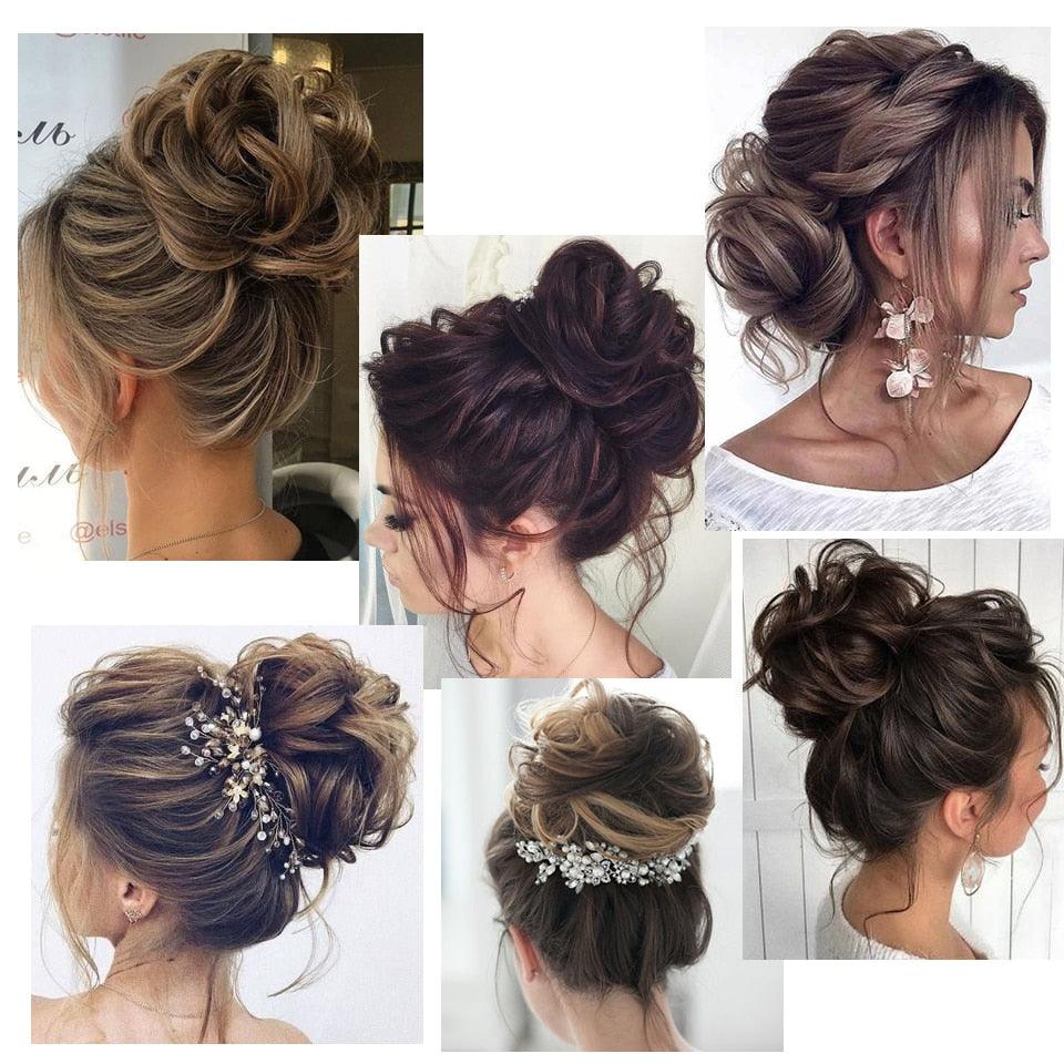 New Claw Chignon Curly Hair Bands Messy Bun Hairpieces for Women Scrunchy Natural Fake False Hair Heat Resistant Fiber Black Clip in Hair Extension For Volumized Hair Buns For Girls Stevvex