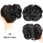 New Claw Chignon Curly Hair Bands Messy Bun Hairpieces for Women Scrunchy Natural Fake False Hair Heat Resistant Fiber Black Clip in Hair Extension For Volumized Hair Buns For Girls Stevvex