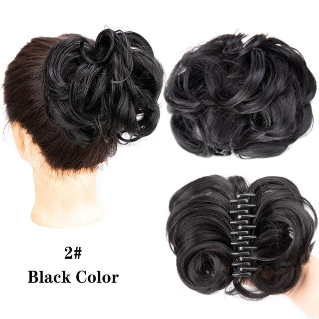 New Claw Chignon Curly Hair Bands Messy Bun Hairpieces for Women Scrunchy Natural Fake False Hair Heat Resistant Fiber Black Clip in Hair Extension For Volumized Hair Buns For Girls Stevvex