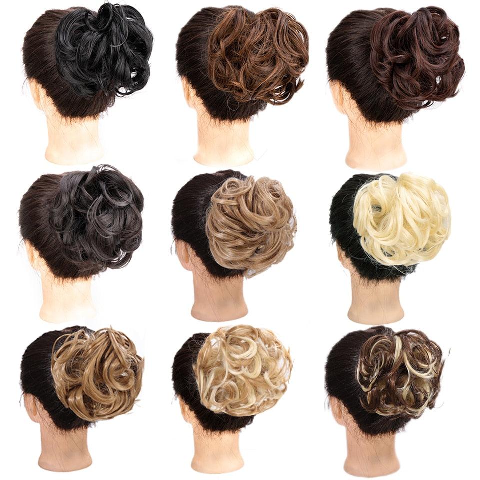 New Claw Chignon Curly Hair Bands Messy Bun Hairpieces for Women Scrunchy Natural Fake False Hair Heat Resistant Fiber Black Clip in Hair Extension For Volumized Hair Buns For Girls Stevvex