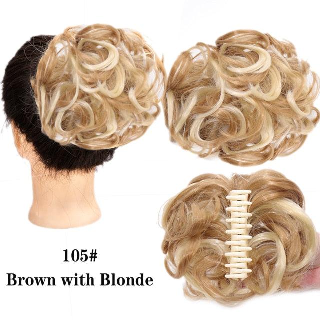 New Claw Chignon Curly Hair Bands Messy Bun Hairpieces for Women Scrunchy Natural Fake False Hair Heat Resistant Fiber Black Clip in Hair Extension For Volumized Hair Buns For Girls Stevvex
