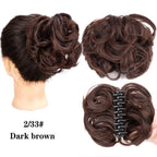 New Claw Chignon Curly Hair Bands Messy Bun Hairpieces for Women Scrunchy Natural Fake False Hair Heat Resistant Fiber Black Clip in Hair Extension For Volumized Hair Buns For Girls Stevvex