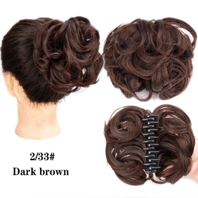 New Claw Chignon Curly Hair Bands Messy Bun Hairpieces for Women Scrunchy Natural Fake False Hair Heat Resistant Fiber Black Clip in Hair Extension For Volumized Hair Buns For Girls Stevvex
