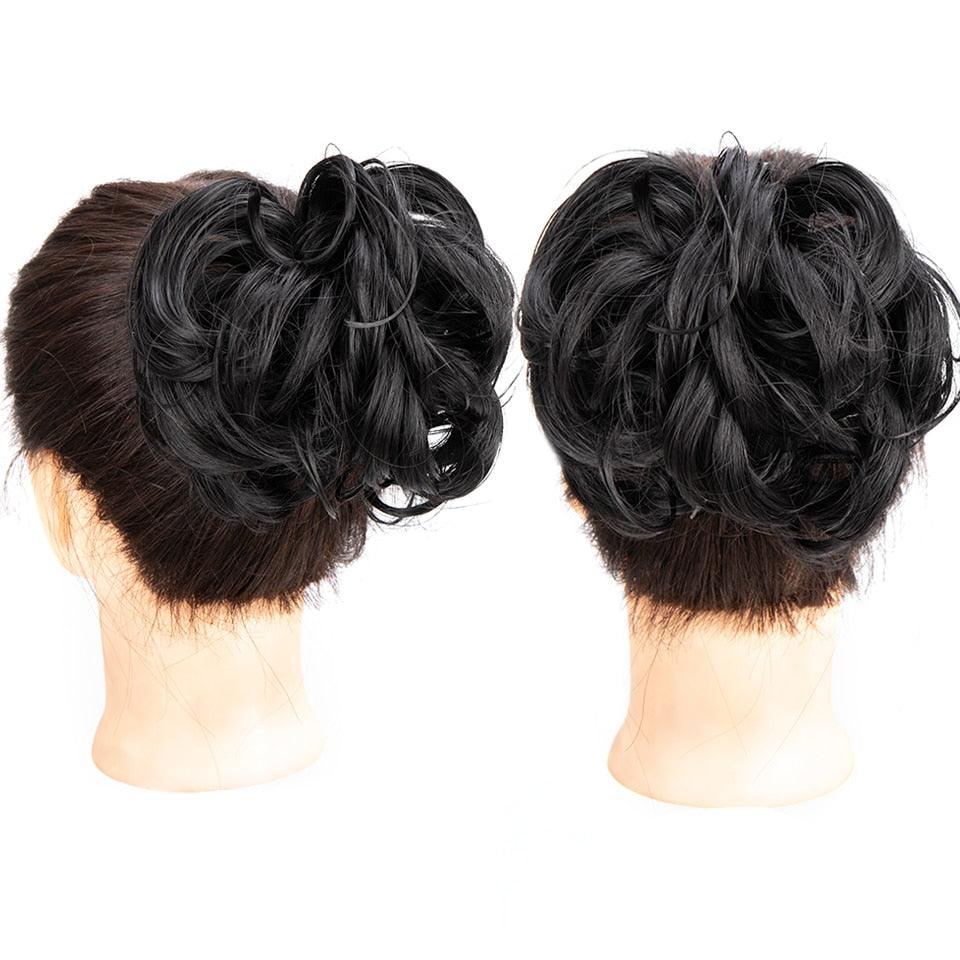 New Claw Chignon Curly Hair Bands Messy Bun Hairpieces for Women Scrunchy Natural Fake False Hair Heat Resistant Fiber Black Clip in Hair Extension For Volumized Hair Buns For Girls Stevvex