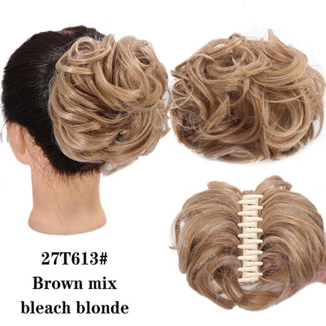 New Claw Chignon Curly Hair Bands Messy Bun Hairpieces for Women Scrunchy Natural Fake False Hair Heat Resistant Fiber Black Clip in Hair Extension For Volumized Hair Buns For Girls Stevvex