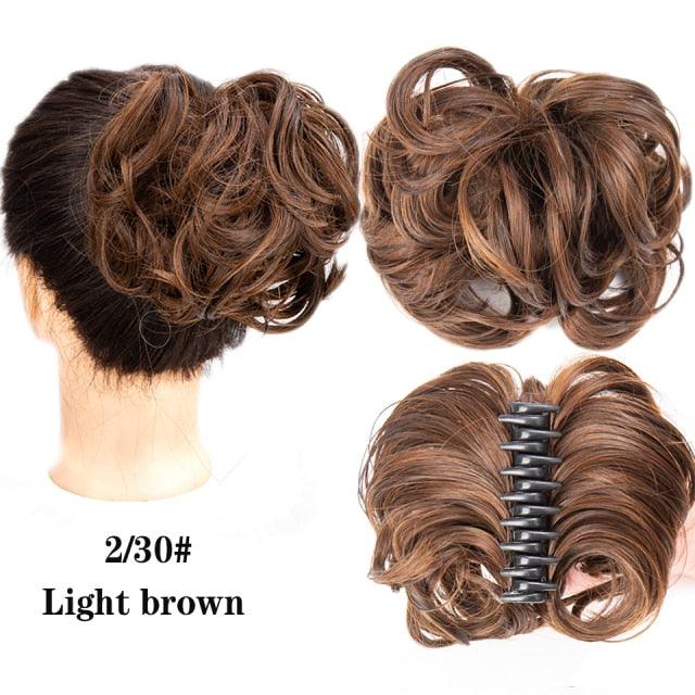 New Claw Chignon Curly Hair Bands Messy Bun Hairpieces for Women Scrunchy Natural Fake False Hair Heat Resistant Fiber Black Clip in Hair Extension For Volumized Hair Buns For Girls Stevvex