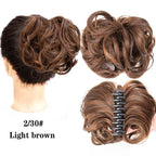 New Claw Chignon Curly Hair Bands Messy Bun Hairpieces for Women Scrunchy Natural Fake False Hair Heat Resistant Fiber Black Clip in Hair Extension For Volumized Hair Buns For Girls Stevvex