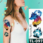New Colorful And Black Womens Tattoo Temporary Flower Waterproof Elegant Modern Tattoo Realistic Design Stevvex