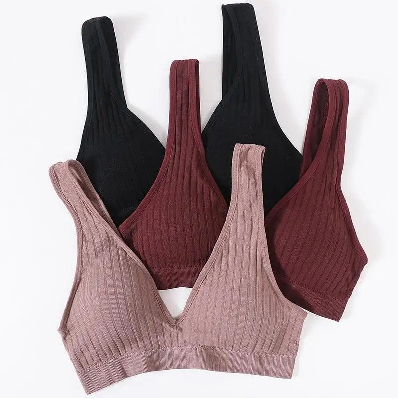 New Comfortable Seamless Sports Bras For Women And Girls Top Female Brassiere Deep V Sexy Women's Underwear Backless Stevvex