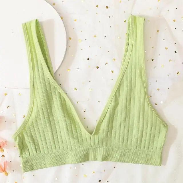 New Comfortable Seamless Sports Bras For Women And Girls Top Female Brassiere Deep V Sexy Women's Underwear Backless Stevvex