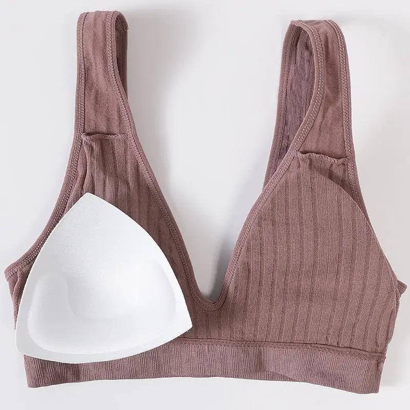 New Comfortable Seamless Sports Bras For Women And Girls Top Female Brassiere Deep V Sexy Women's Underwear Backless Stevvex