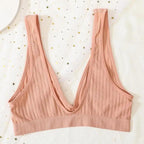 New Comfortable Seamless Sports Bras For Women And Girls Top Female Brassiere Deep V Sexy Women's Underwear Backless Stevvex
