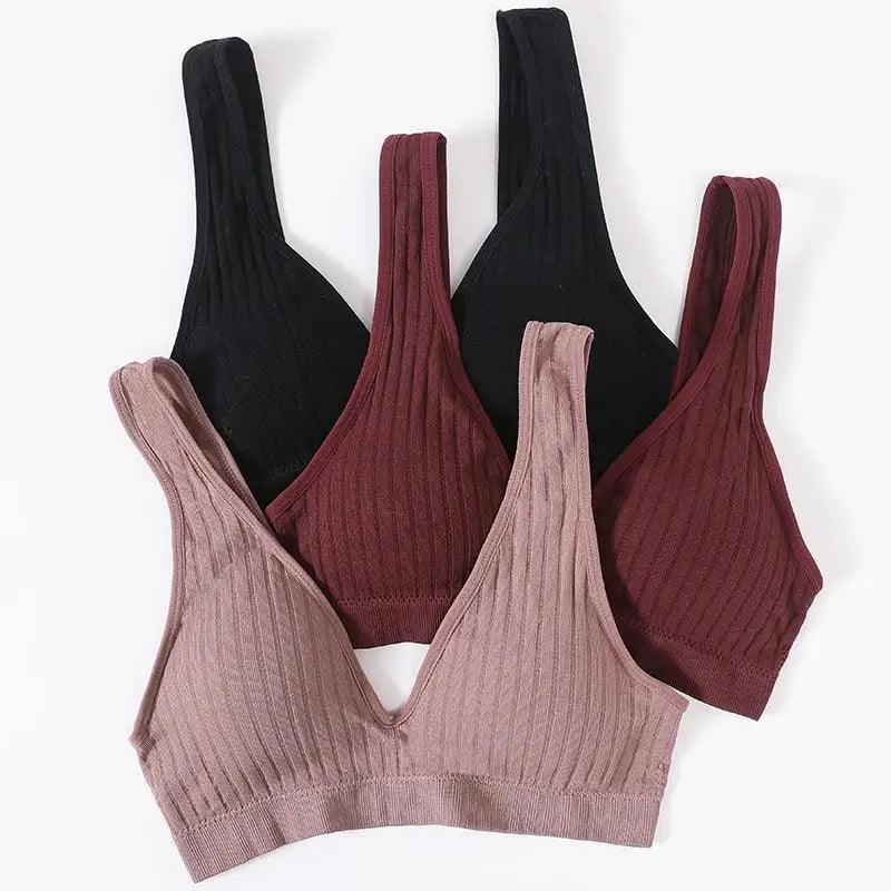 New Comfortable Seamless Sports Bras For Women And Girls Top Female Brassiere Deep V Sexy Women's Underwear Backless Stevvex