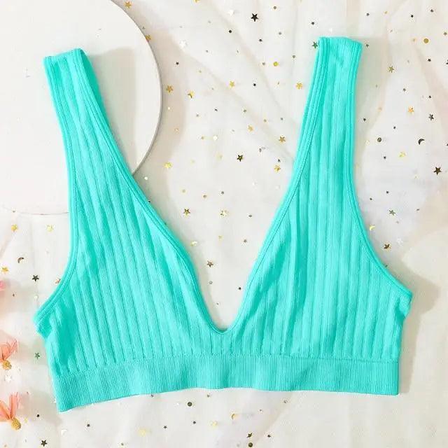 New Comfortable Seamless Sports Bras For Women And Girls Top Female Brassiere Deep V Sexy Women's Underwear Backless Stevvex
