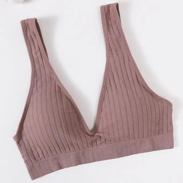 New Comfortable Seamless Sports Bras For Women And Girls Top Female Brassiere Deep V Sexy Women's Underwear Backless Stevvex