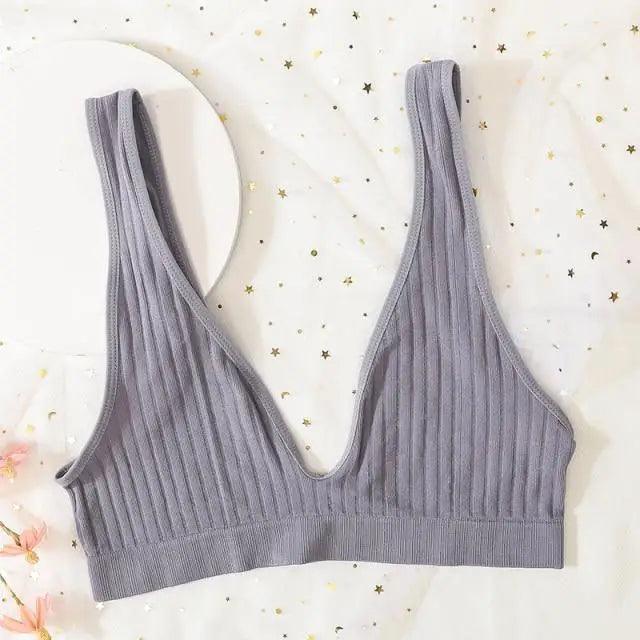 New Comfortable Seamless Sports Bras For Women And Girls Top Female Brassiere Deep V Sexy Women's Underwear Backless Stevvex