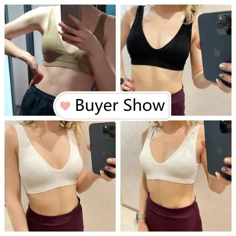 New Comfortable Seamless Sports Bras For Women And Girls Top Female Brassiere Deep V Sexy Women's Underwear Backless Stevvex