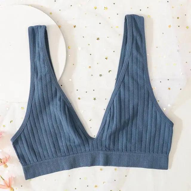 New Comfortable Seamless Sports Bras For Women And Girls Top Female Brassiere Deep V Sexy Women's Underwear Backless Stevvex