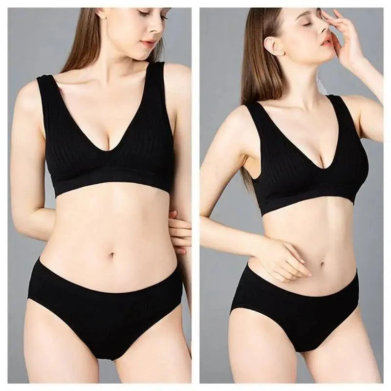 New Comfortable Seamless Sports Bras For Women And Girls Top Female Brassiere Deep V Sexy Women's Underwear Backless Stevvex