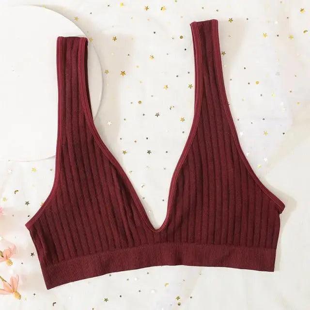New Comfortable Seamless Sports Bras For Women And Girls Top Female Brassiere Deep V Sexy Women's Underwear Backless Stevvex
