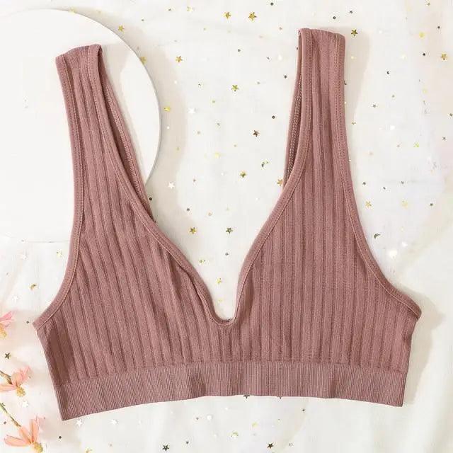 New Comfortable Seamless Sports Bras For Women And Girls Top Female Brassiere Deep V Sexy Women's Underwear Backless Stevvex