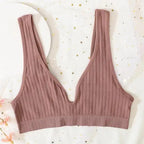 New Comfortable Seamless Sports Bras For Women And Girls Top Female Brassiere Deep V Sexy Women's Underwear Backless Stevvex