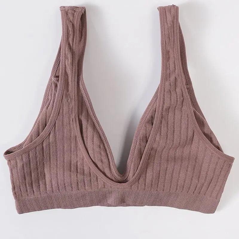 New Comfortable Seamless Sports Bras For Women And Girls Top Female Brassiere Deep V Sexy Women's Underwear Backless Stevvex