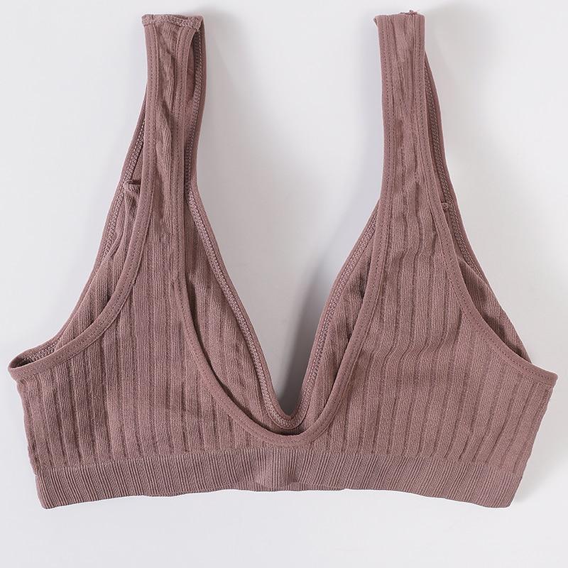 New Comfortable Seamless Sports Bras For Women And Girls Top Female Brassiere Deep V Sexy Women's Underwear Backless Stevvex