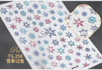 New Craft Nail Stickers Japanese 5d Nails Sticker Three-dimensional Snowflake Nail art Stickers Decals Decoration Decals Snowflakes Elk Bear Christmas Xmas Stickers Snowflakes Nail Water Decals Christmas White Snow Transfer Sticker Decoration Slider Stevvex