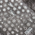 New Craft Nail Stickers Japanese 5d Nails Sticker Three-dimensional Snowflake Nail art Stickers Decals Decoration Decals Snowflakes Elk Bear Christmas Xmas Stickers Snowflakes Nail Water Decals Christmas White Snow Transfer Sticker Decoration Slider Stevvex