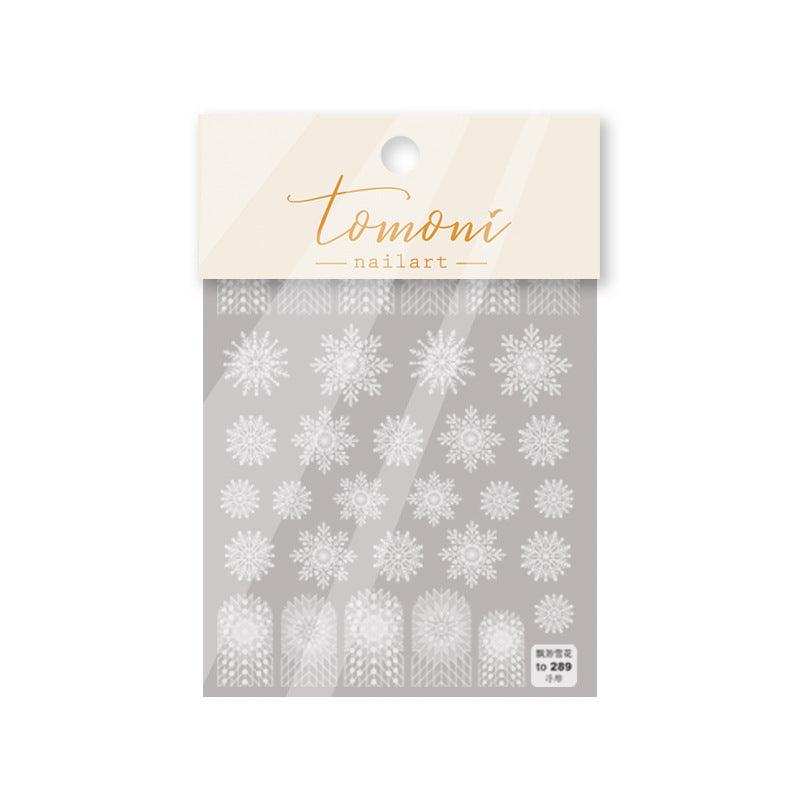 New Craft Nail Stickers Japanese 5d Nails Sticker Three-dimensional Snowflake Nail art Stickers Decals Decoration Decals Snowflakes Elk Bear Christmas Xmas Stickers Snowflakes Nail Water Decals Christmas White Snow Transfer Sticker Decoration Slider Stevvex