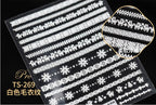 New Craft Nail Stickers Japanese 5d Nails Sticker Three-dimensional Snowflake Nail art Stickers Decals Decoration Decals Snowflakes Elk Bear Christmas Xmas Stickers Snowflakes Nail Water Decals Christmas White Snow Transfer Sticker Decoration Slider Stevvex
