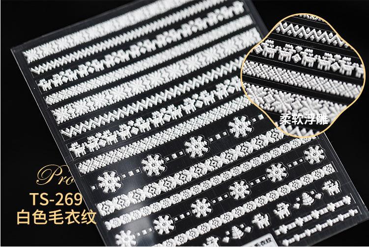 New Craft Nail Stickers Japanese 5d Nails Sticker Three-dimensional Snowflake Nail art Stickers Decals Decoration Decals Snowflakes Elk Bear Christmas Xmas Stickers Snowflakes Nail Water Decals Christmas White Snow Transfer Sticker Decoration Slider Stevvex