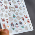 New Craft Nail Stickers Japanese 5d Nails Sticker Three-dimensional Snowflake Nail art Stickers Decals Decoration Decals Snowflakes Elk Bear Christmas Xmas Stickers Snowflakes Nail Water Decals Christmas White Snow Transfer Sticker Decoration Slider Stevvex