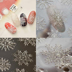New Craft Nail Stickers Japanese 5d Nails Sticker Three-dimensional Snowflake Nail art Stickers Decals Decoration Decals Snowflakes Elk Bear Christmas Xmas Stickers Snowflakes Nail Water Decals Christmas White Snow Transfer Sticker Decoration Slider Stevvex