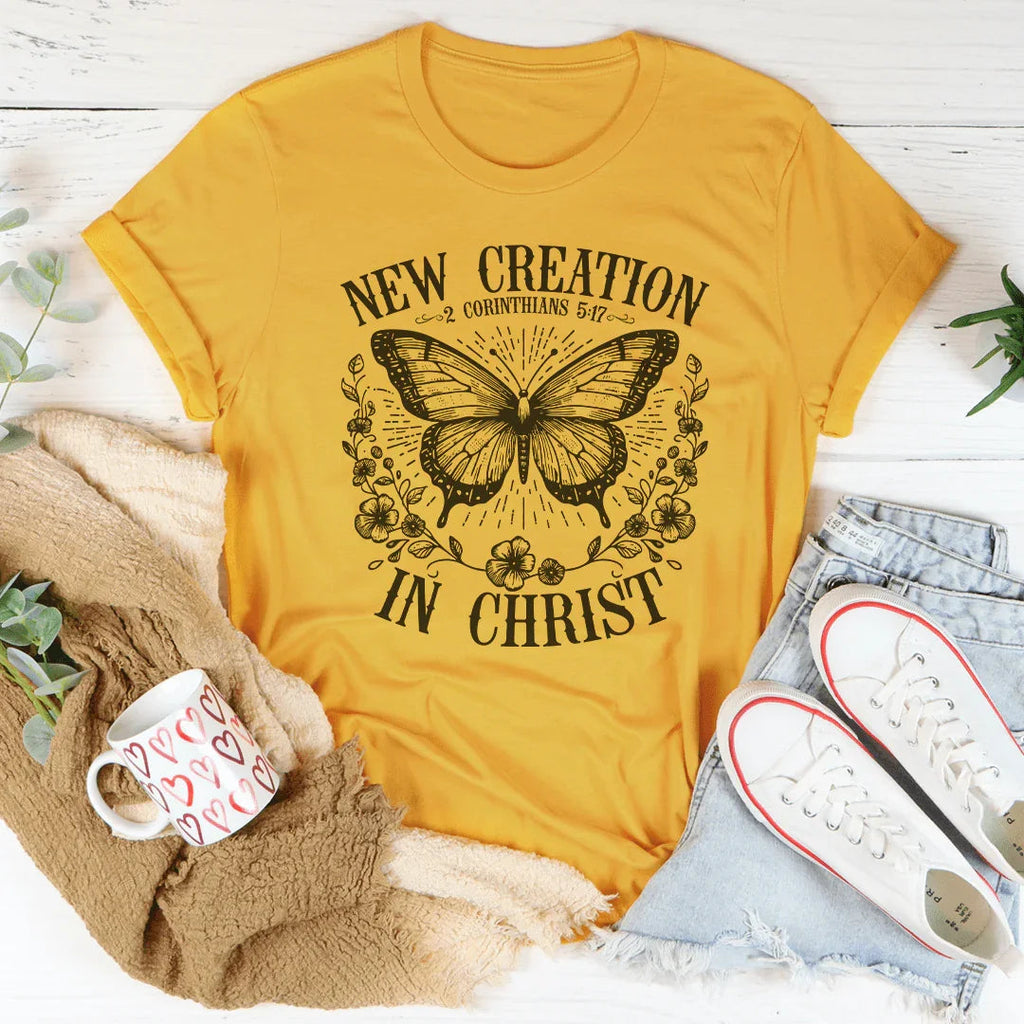 New Creation 2 Corinthians 517 In Christ Tee Peachy Sunday