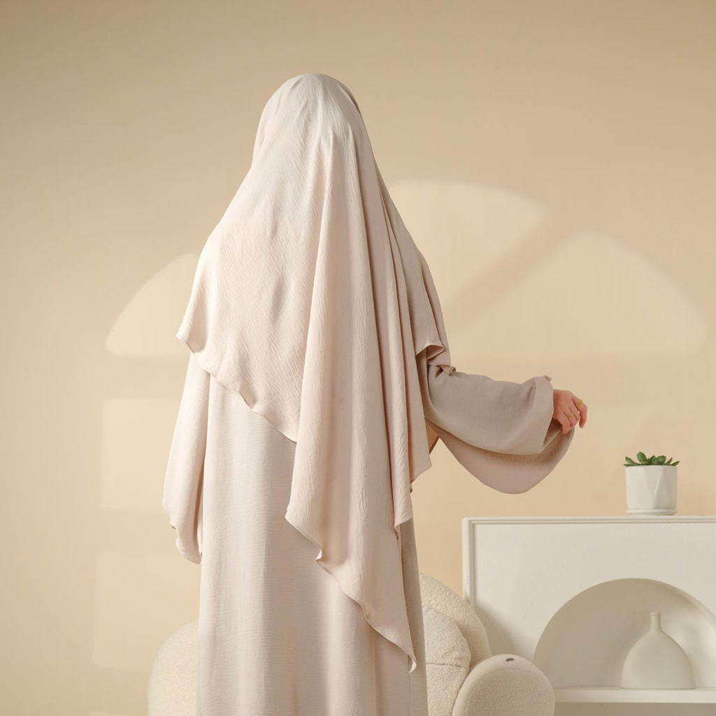 New Crepe 1-Layer Khimar | Soft Crepe Material Khimar (MK009) Mariam's Collection