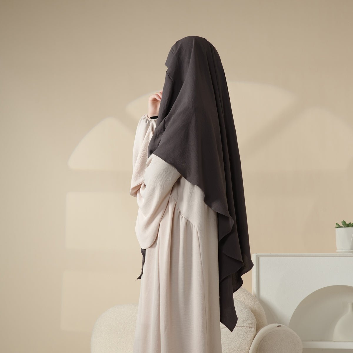 New Crepe 1-Layer Khimar | Soft Crepe Material Khimar (MK009) Mariam's Collection