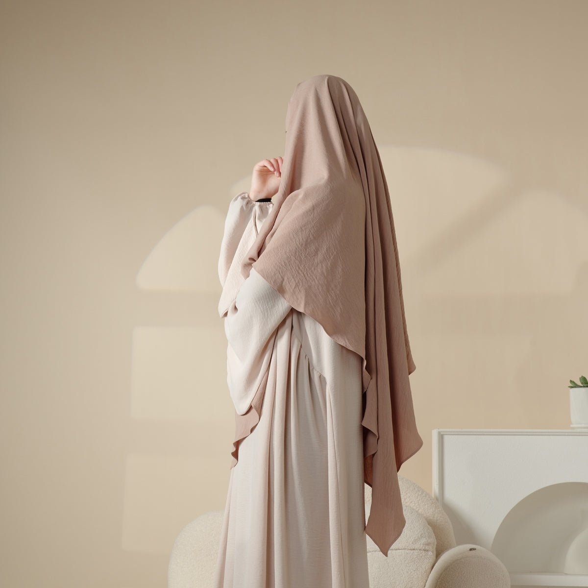 New Crepe 1-Layer Khimar | Soft Crepe Material Khimar (MK009) Mariam's Collection