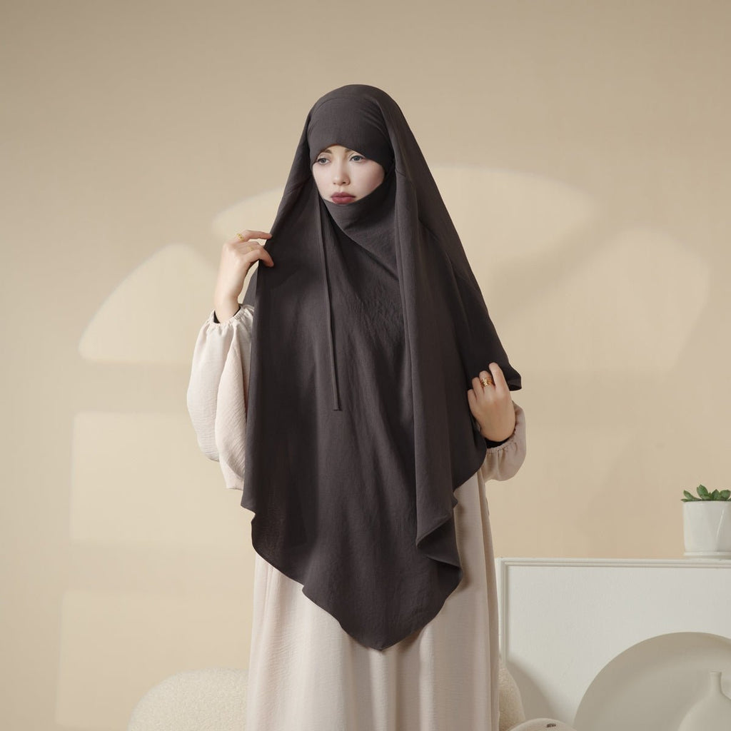 New Crepe 1-Layer Khimar | Soft Crepe Material Khimar (MK009) Mariam's Collection