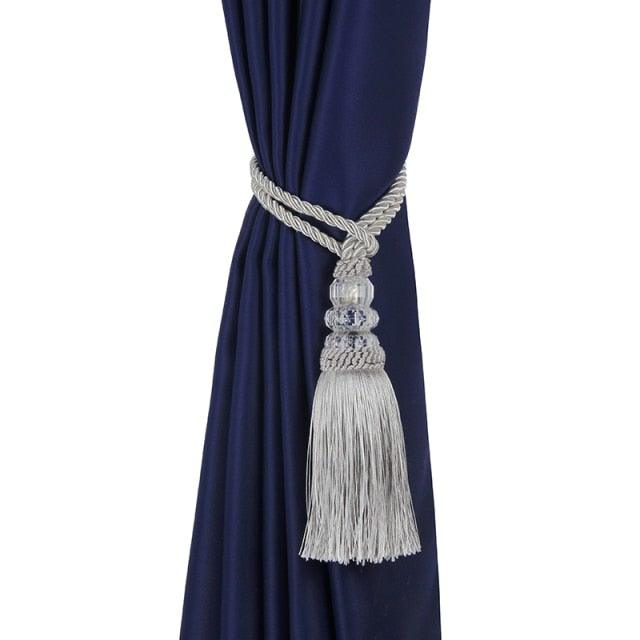 New Crystal Beaded Tassel Curtain Tieback Decorative Curtain Tie Home Decor Cord for Curtains Buckle Rope Room Accessories European Style High-Grade Curtains Tieback Rope Tassel Holdbacks 50cm Stevvex