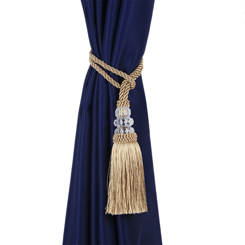 New Crystal Beaded Tassel Curtain Tieback Decorative Curtain Tie Home Decor Cord for Curtains Buckle Rope Room Accessories European Style High-Grade Curtains Tieback Rope Tassel Holdbacks 50cm Stevvex
