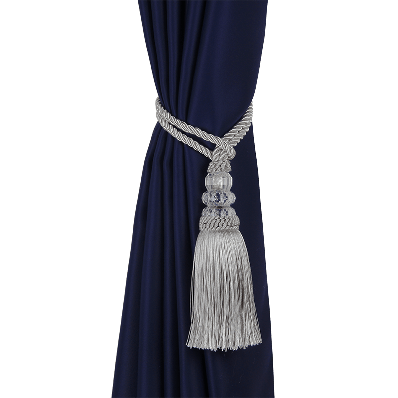 New Crystal Beaded Tassel Curtain Tieback Decorative Curtain Tie Home Decor Cord for Curtains Buckle Rope Room Accessories European Style High-Grade Curtains Tieback Rope Tassel Holdbacks 50cm Stevvex