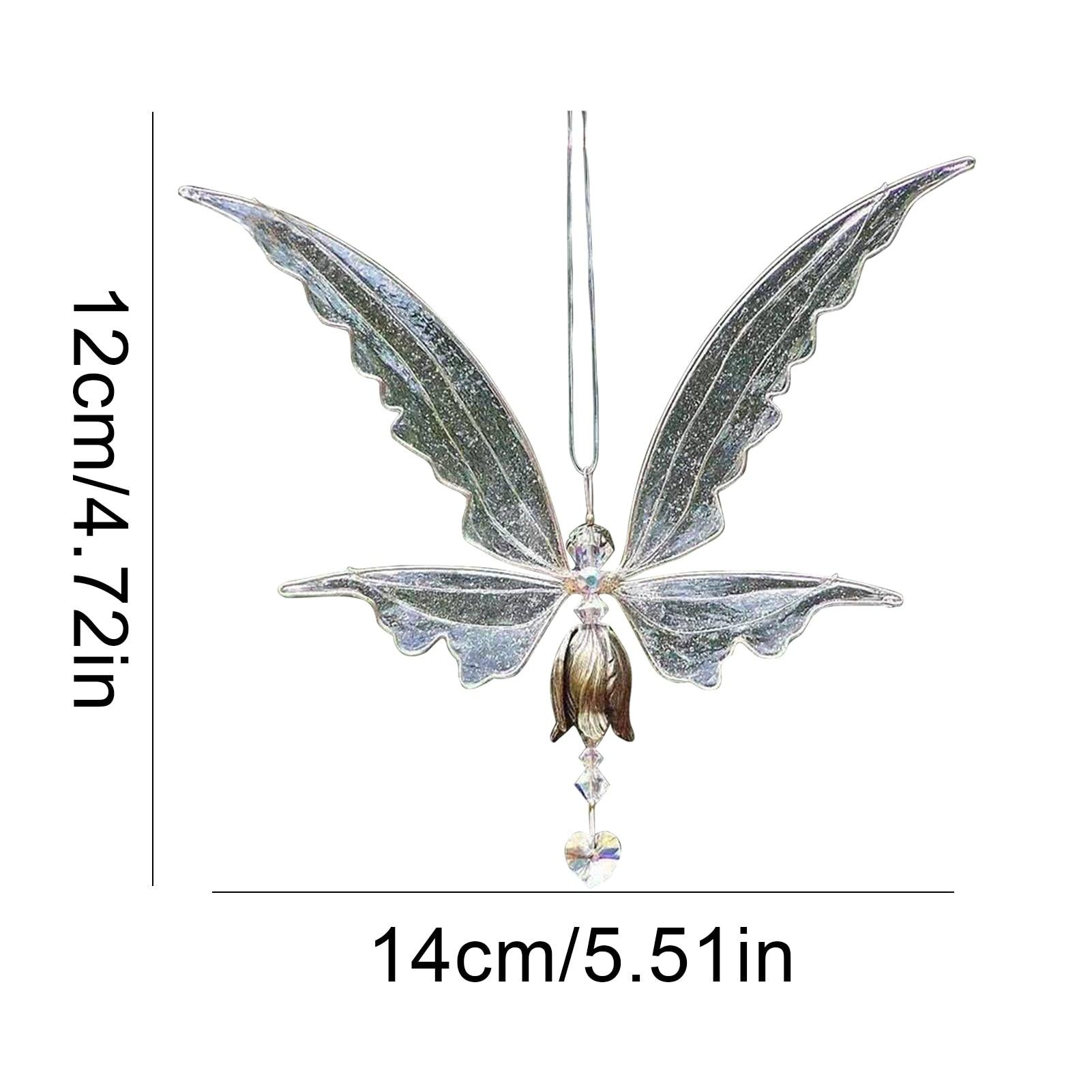 New Crystal Guardian Angel Wing Sun Catcher Angel Crystal Prism Pendant Sun Catcher Windows Outdoor Garden Hanging Decor Gifts Rainbow Collection With Crystal Wind Chimes For Home Garden Hanging Decoration Stevvex