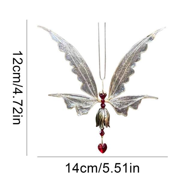 New Crystal Guardian Angel Wing Sun Catcher Angel Crystal Prism Pendant Sun Catcher Windows Outdoor Garden Hanging Decor Gifts Rainbow Collection With Crystal Wind Chimes For Home Garden Hanging Decoration Stevvex